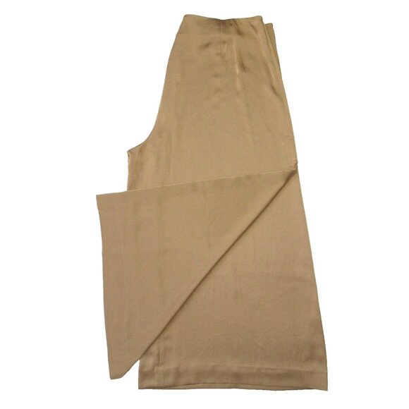 NWT Vince Drape Culotte in Pale Walnut Gold Satin Super Wide Crop Pants 16 - Picture 8 of 8